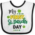 thumbnail image 3 of Inktastic My First St Patrick's Day with Shamrocks Boys or Girls Baby Bib, 3 of 4