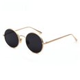 thumbnail image 3 of Gafas de sol con montura redonda de metal para mujer, gafas de sol estilo retro punk para hombre, gafas de sol personalizadas, 3 of 6