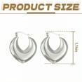 thumbnail image 3 of DESIGNICE Statement Earrings for Women,Stainless Steel Plated C-Shaped Hoop Chunky Silver Earrings,Hoop Earrings for Women Wife Girlfriend Fashion Jewelry Accessories Gift,Style6, 3 of 7
