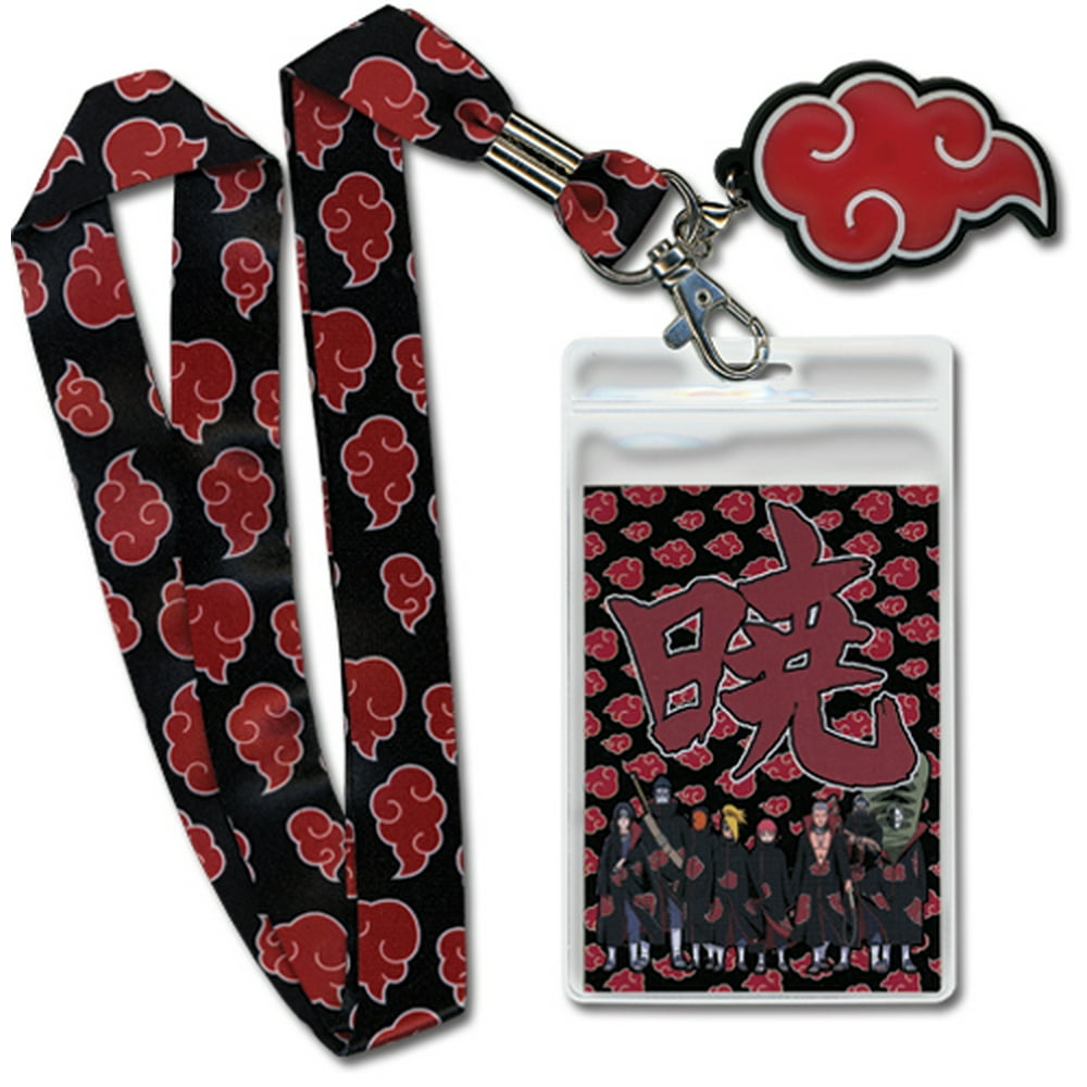 Naruto Shippuden Akatsuki Lanyard with ID Badge Holder & PVC Charm