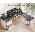 thumbnail image 7 of Farmhouse 63" L Shaped Computer Desk with 4 Drawers and Storage Cabinet, Corner Office Desk with Monitor Stand, 7 of 7