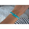 thumbnail image 2 of Natural Kingman Turquoise 4mm Rondelle Shape Smooth Cut Beads Stretchable Bracelet for Men & Women., 2 of 3