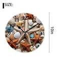 thumbnail image 2 of 10 Inch Wall Clock Battery Operated Silent Clock Decorative for Office, Kitchen, Outdoor, Living RoomMarine Sea Life Nautical Theme Seashell Starfish on Turquoise Blue Wooden Print, 2 of 4
