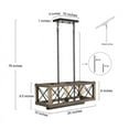 thumbnail image 6 of LNC Farmhouse 3-Light Black and Wood Linear LED Kitchen Island Chandelier, 6 of 16