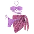thumbnail image 2 of IDALL Ensembles de Bikini Maillot de Bain Trois Pièces avec Jupe à Cordon et Robe de Bain Micro Bikini B L, 2 of 6