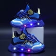 thumbnail image 2 of Sopiago Girl Shoes Lightweight Lace Up Casual Shoes Soft Sole Breathable Light Up Shoes for Boys Blue (Toddler/Little kid),9, 2 of 7