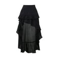 thumbnail image 2 of Njagoc3 Womens High-Waisted Black Tiered Asymmetric Maxi Skirt with Sheer Panels for Evening Parties & Formal Events, 2 of 6