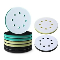9 Pcs Foam Sanding Pads 5 Inch 8 Holes Orbital Sander Pad Interface Hook and Loop Soft Medium Hard Sponge Cushion