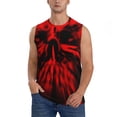 thumbnail image 3 of Uemuo The Red Head Skull Pattern Men's Sleeveless T-Shirt,Muscle Athletic Tank Top, Moisture-wicking Quick-dry Breathable Classic Tee Top for Gym Run Outdoor Sports-Small, 3 of 8
