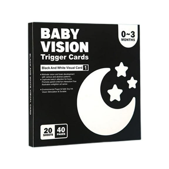 Baby Sensory Cards - 20PCS 40 Pages Black and White Sensory Toys High Contrast Baby Flash Cards Visual Skill Stimulation Perfect Baby Essentials for #newborn# for Babies 0-36 Months