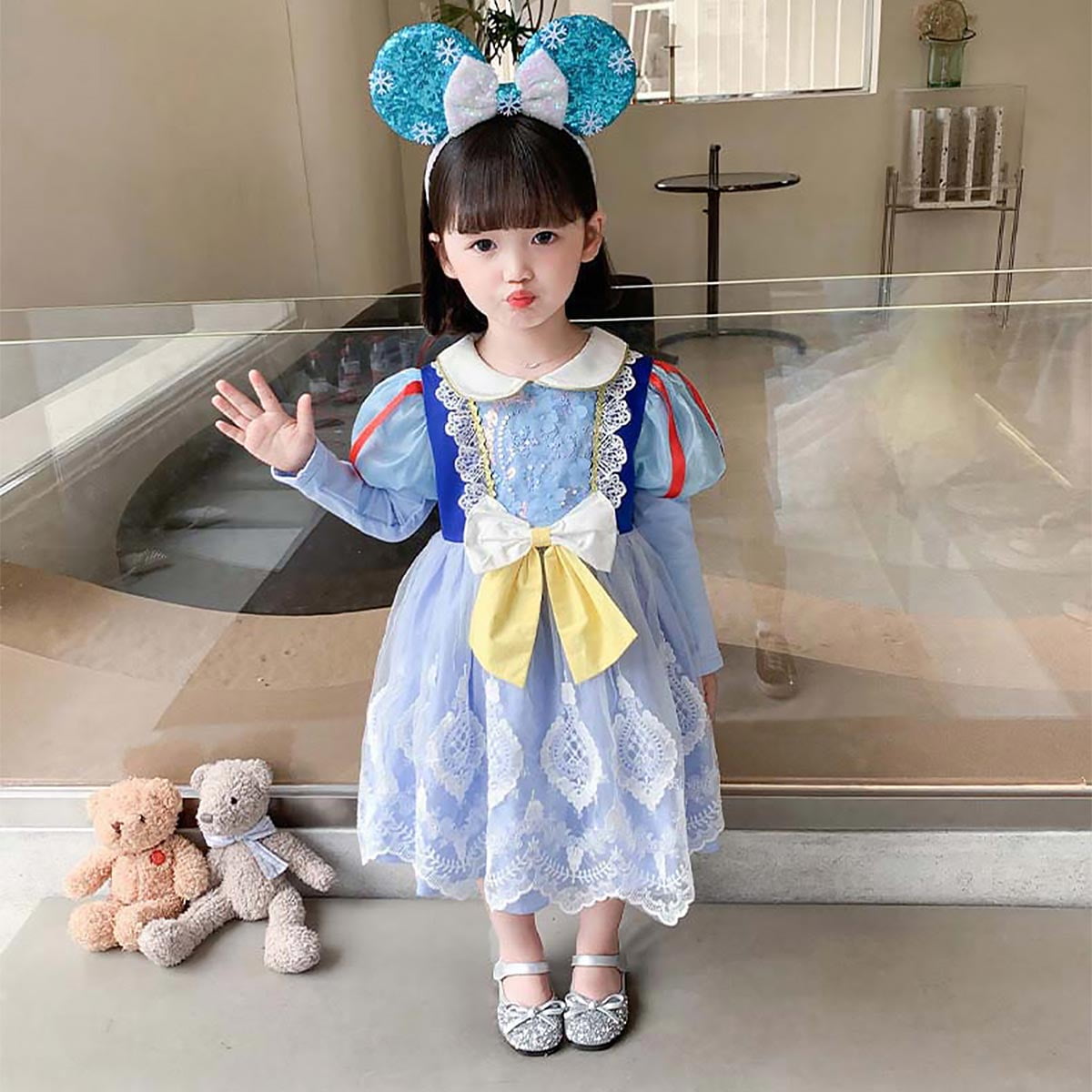 KAWELL Princess Costumes Birthday Fancy Halloween Xmas Party Snow White Dresses Up for Baby Little Toddler Girls