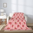 thumbnail image 2 of Rateoe Strawberries Pattern Flannel Throw Blanket, Ultra-soft Blanket for Bed, Couch, Car, Hypoallergenic Anti-pilling blanket-80"x60"(Vertical), 2 of 6