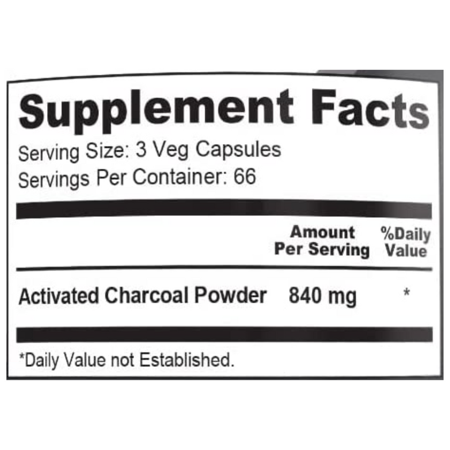 NusaPure Activated Charcoal 840 mg- 200 Veggie Capsules (Vegan, Non-GMO & Gluten-Free)