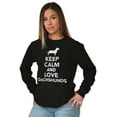 thumbnail image 4 of Keep Calm Love Dachshunds Dog Joke Long Sleeve TShirt Men Women Brisco Brands S, 4 of 5