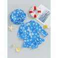 thumbnail image 3 of Spewahor Baby Girls Swimsuit, Flower Print Long Sleeve Bathing Suit with Hat Newborn Swimwear for Summer Bathing, 3 of 9