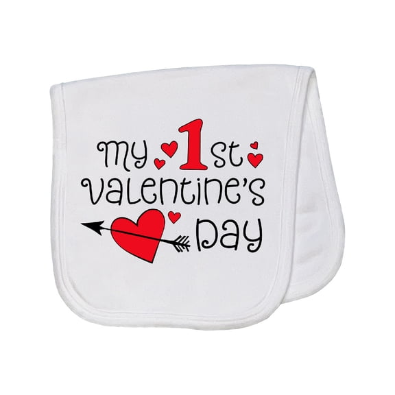 Inktastic My First Valentines Day Red Hearts and Arrow Baby Burp Cloth