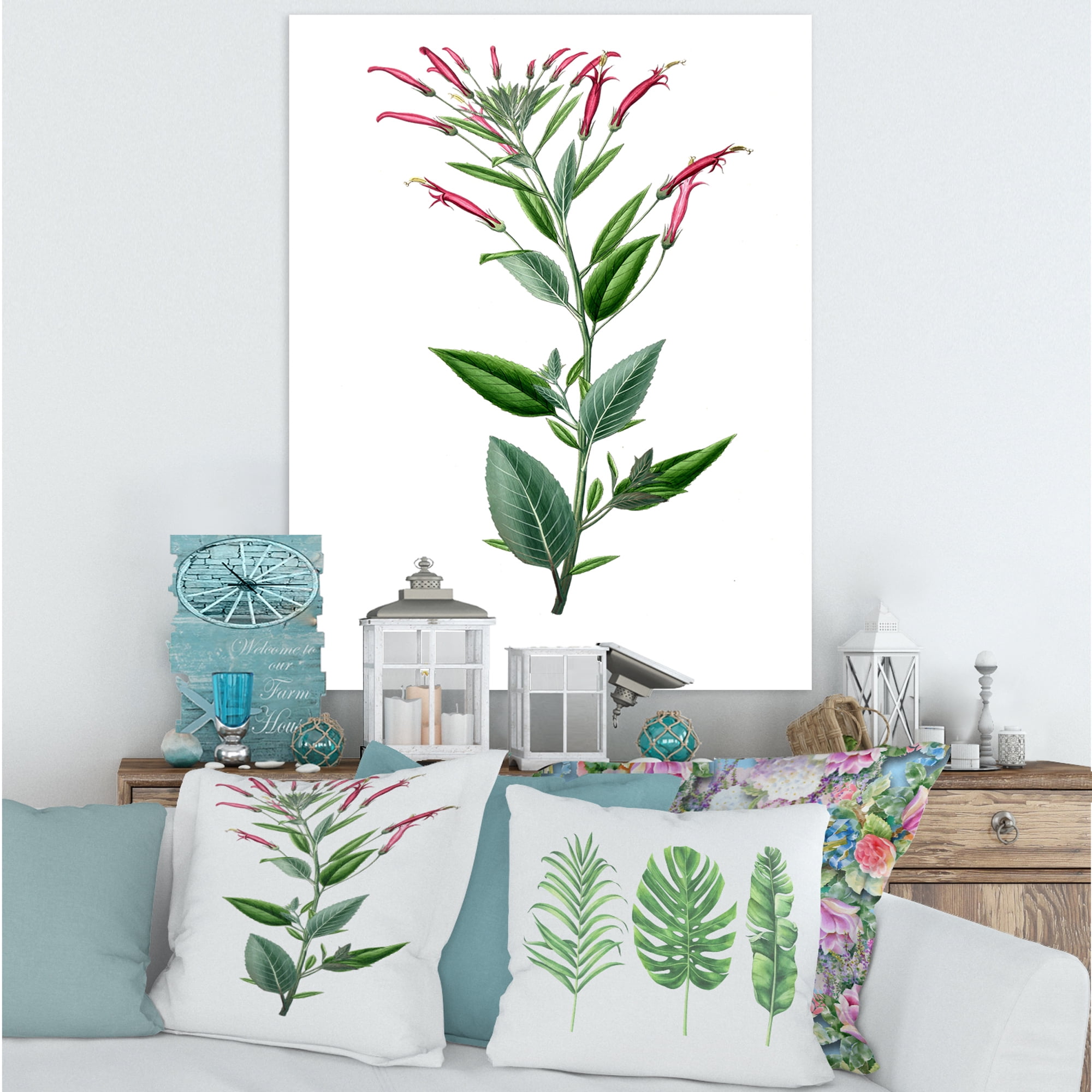 Designart ' Ancient American Flora III ' Traditional Canvas Wall Art Print