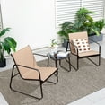 thumbnail image 1 of Costway Ensemble de Conversation de Patio 3 Pcs Chaise et Table d'Extérieur en Métal Dessus en Verre Trempé, 1 of 10