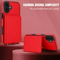 thumbnail image 4 of ELEHOLD Crossbody Case for iPhone 17, RFID Leather Flip Wallet Case with Card Holder and Kickstand,Red, 4 of 7