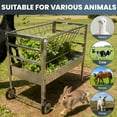 thumbnail image 5 of Hay Feeder with Wheels, 2-in-1 Goat Feeder Cart, Heavy Duty Livestock Feeder for Horses, Sheep, Long-Lasting Usage, 5 of 9