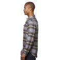 thumbnail image 3 of Burnside Snap Front Long Sleeve Plaid Flannel Shirt, M, Light Grey, 3 of 3