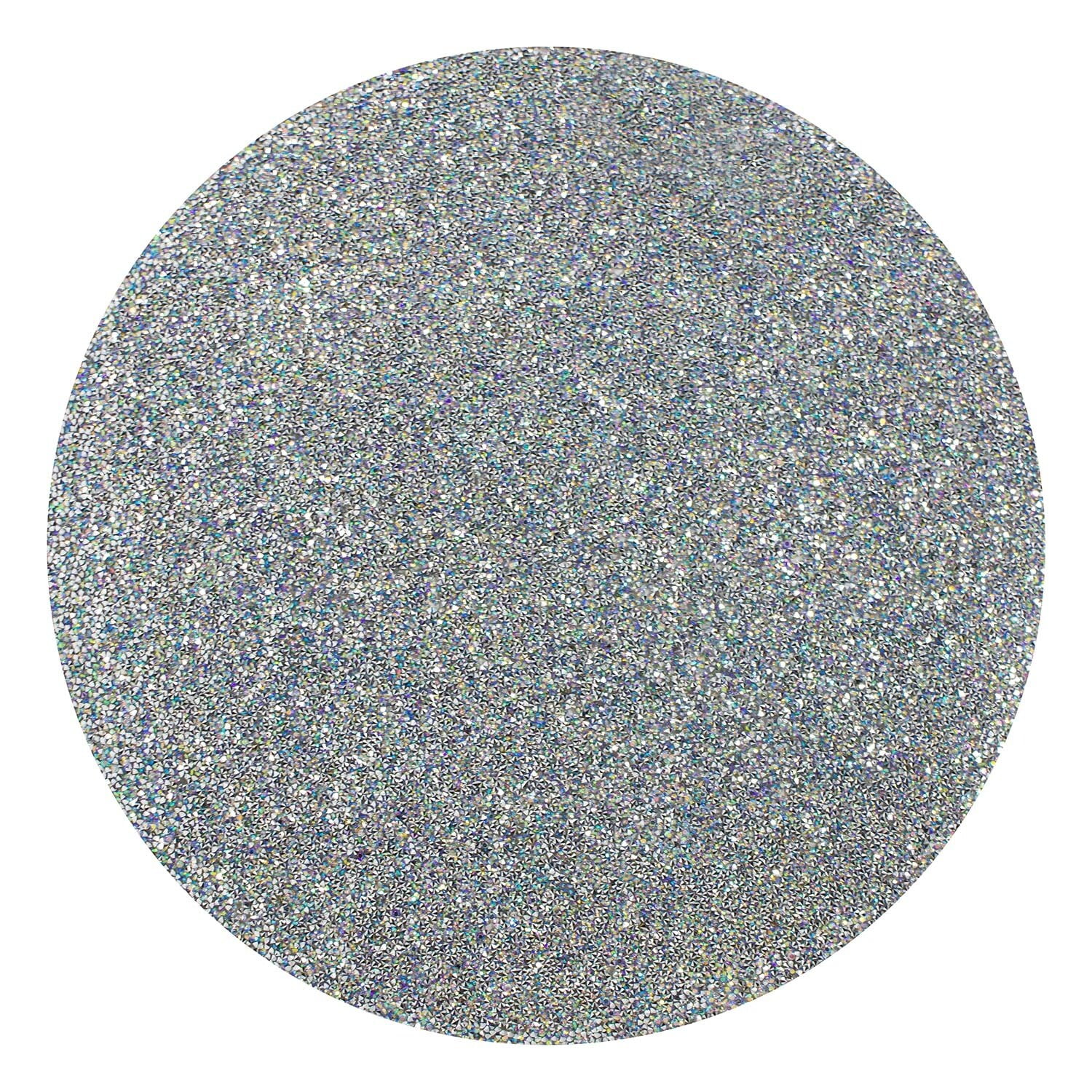 Sparkles Home Luminous Round Rhinestone Placemat Silver Iridescent