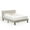 Beige, variant on East West Furniture FNF-08-Q Platform Queen Size Bed - Mist Beige Linen Fabric Upholestered Bed Headboard with Button Tufted Trim Design - Black Legs