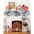 thumbnail image 3 of Gray Geometric Fireplace Mantel Scarf Table Runner, Modern Abstract Art Block Winter Garland Mantel Top Tablerunners Dresser Scarves Cover Decorations for Windows Party Living Room 60''x17'', 3 of 6