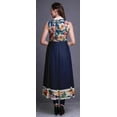 thumbnail image 4 of Bimba Royal Blue Watercolor Anarkali Dress Mandarin Collar Sleeveless Kurtis for Women Print Maxi Dress XXX-Large, 4 of 6