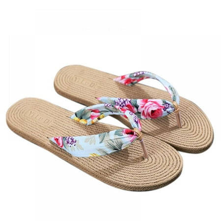 

Retap Women Summer Fashion Concise Anti-slip Wear-resistance Flower Pattern Sweet Flip Flops