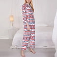 thumbnail image 3 of Lsque red blue Snow Mountain Pattern Long Sleeve Pajama Set for Women - Soft 2-Piece Sleepwear and Loungewear Set with Pockets, Comfy Nightwear-Small, 3 of 7