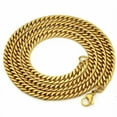 thumbnail image 3 of Women Men's Gold Plated Stainless Steel Curb Cuban Link Chain Necklace Jewelry, 3 of 8