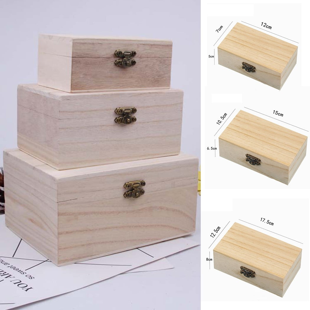 DIY Unfinished Wood Craft Storage Boxes – 6 Pc.