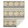 thumbnail image 3 of Indigo Hill Desert Sage Aztec Throw Tribal Print Western Southwestern Sherpa Fleece Blanket, 54x68 inch, 3 of 11