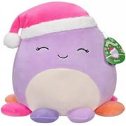 Squishmallows Christmas Holiday 12" Beula Purple Octopus with Santa Hat Medium Plush