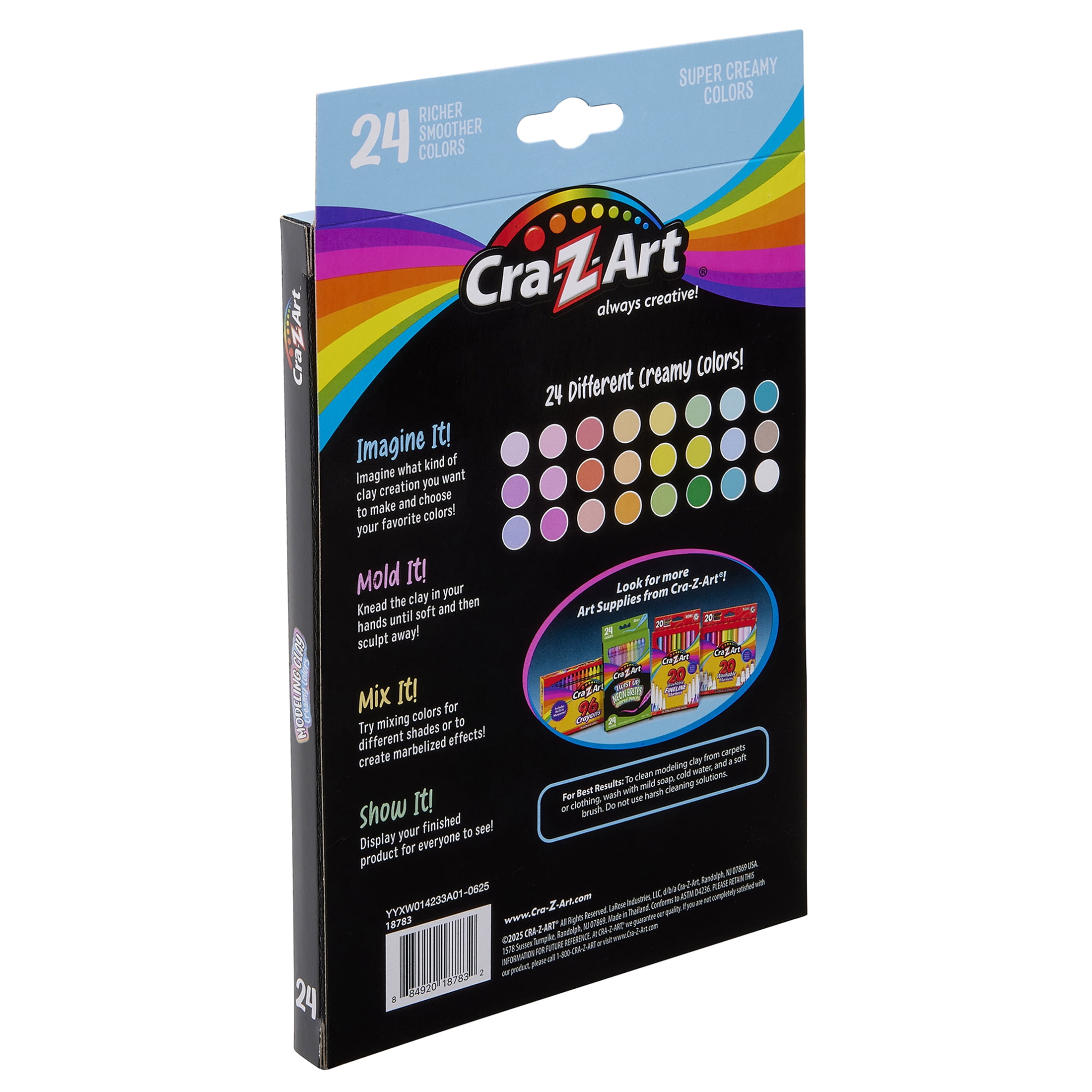 Cra-Z-Art Modeling Clay Creamy Pastel Colors, 24 Colors