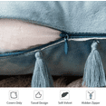 thumbnail image 2 of Wekity Pack of 2 Velvet Soft Solid Decorative Throw Pillow Cover with Tassels Fringe Boho Accent Cushion Case for Couch Sofa Bed (20 x 20 Inch, Light Blue), 2 of 5