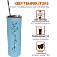 thumbnail image 3 of Birth Flower Skinny Stainless steel Tumbler for Women, Birthday Gift for Girl, Best Gift for Friends and Family-February, 3 of 5