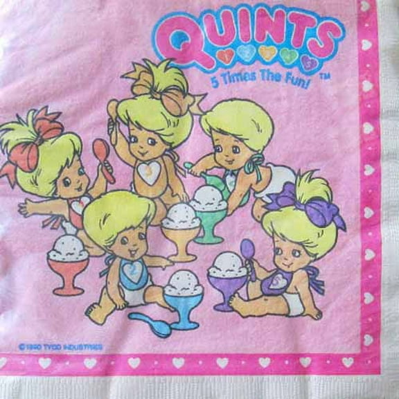 Various Vintage 1990 Small Napkins, 16 Count