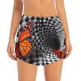 thumbnail image 2 of Gaeub Butterflies Optical Illusion Print Women's Athletic Shorts,High Waisted Running Shorts,Pocket Sporty Short,Gym Elastic Workout Shorts-Medium, 2 of 7