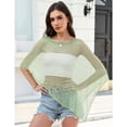 thumbnail image 7 of Sheer Knit Ponchos for Women Beach Cover Up Lightweight Crochet Shrug Y2k Summer See Through Shawl, 7 of 7