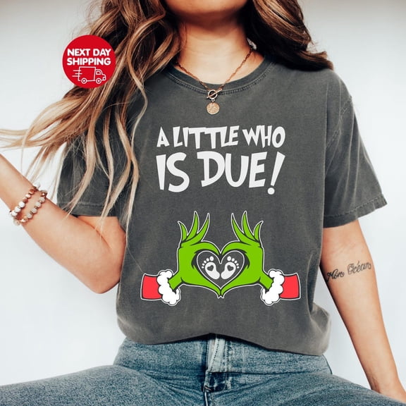 Pregnancy Announcement T-Shirt: 'A Little Who' is Due, New Mom Shirt, Mama All Size S-5Xl