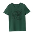 thumbnail image 3 of Camiseta para mujer con cuello redondo, camiseta básica clásica y elegante para viajes de vacaciones S, 3 of 8