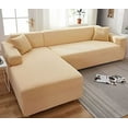 thumbnail image 1 of LAICAIW Super Stretch Sectional Couch Covers, L-Shaped Sofa Covers Softness Furniture Slipcovers Non Slip Pets Dogs Furniture Protector (Color : V, Size : 2 Seater(57in-72in)), 1 of 6