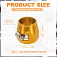 thumbnail image 2 of 4pcs 12AN Hose Finisher Clamp Aluminium Alloy Fuel Line Hose Clips, Gold, 2 of 7