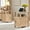 Natural, variant on SinCiDo Farmhouse Nightstand Set of 2 with Charging Station, Barn Door & Open Shelves