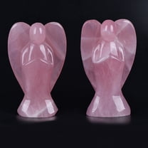 Masteelf  Pink Rose Crystal Angel Ornament Premium Material Decor Quartz Statue Office