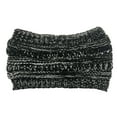 thumbnail image 1 of Jumpingount Diadema cálida, agradable a la piel, ligera, portátil, gorro de lana, gorros suaves de invierno, gorros elásticos retorcidos para Sombreros gris negro, 1 of 6