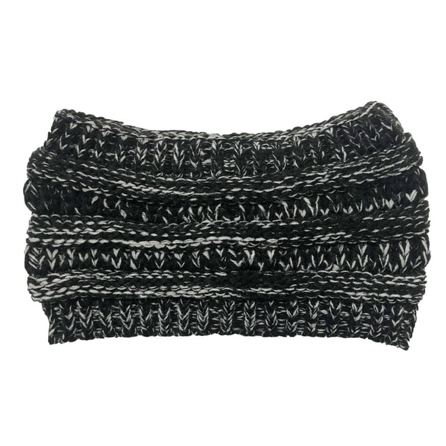 Jumpingount Diadema cálida, agradable a la piel, ligera, portátil, gorro de lana, gorros suaves de invierno, gorros elásticos retorcidos para Sombreros gris negro
