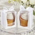 thumbnail image 3 of 12 cajas para cupcakes con ventana blanca, recipientes desechables para pasteles, con bandeja interior y cinta blanca, para pasteles, dulces, fiestas de cumpleaños, 3 of 5